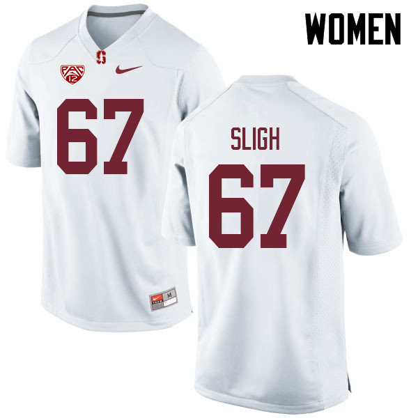 Women #67 Nicholas Sligh Stanford Cardinal College Football Jerseys Sale-White - Click Image to Close